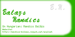 balazs mandics business card
